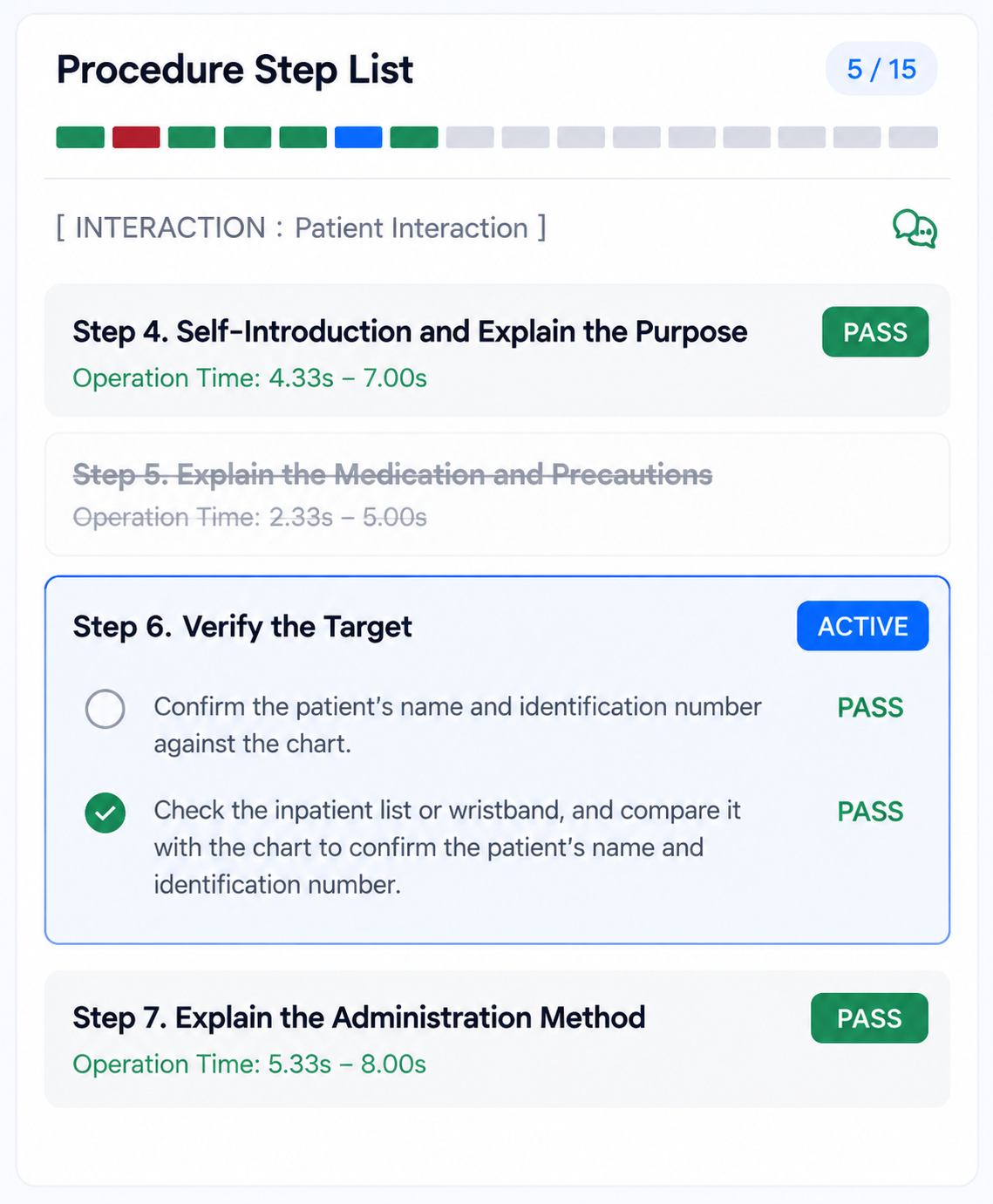 Procedure Step List